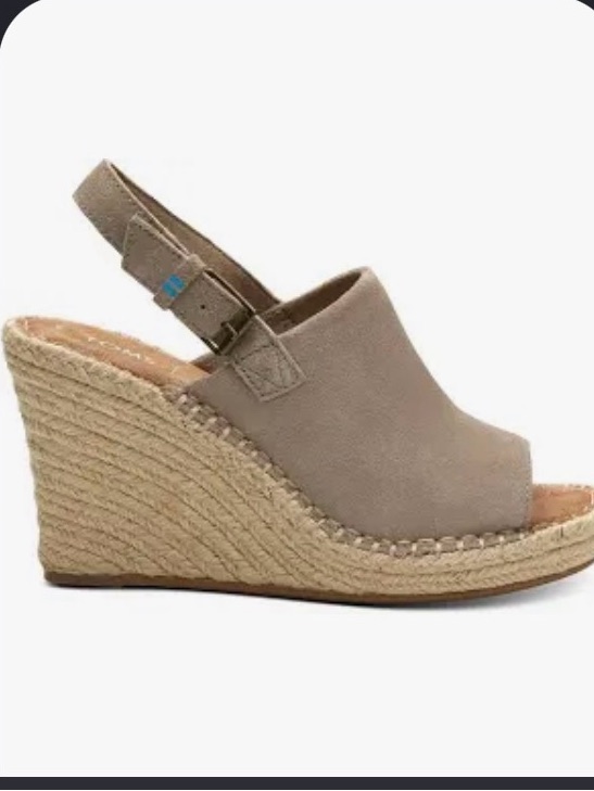 Toms Monica Slingback Espadrille Wedge In Taupe